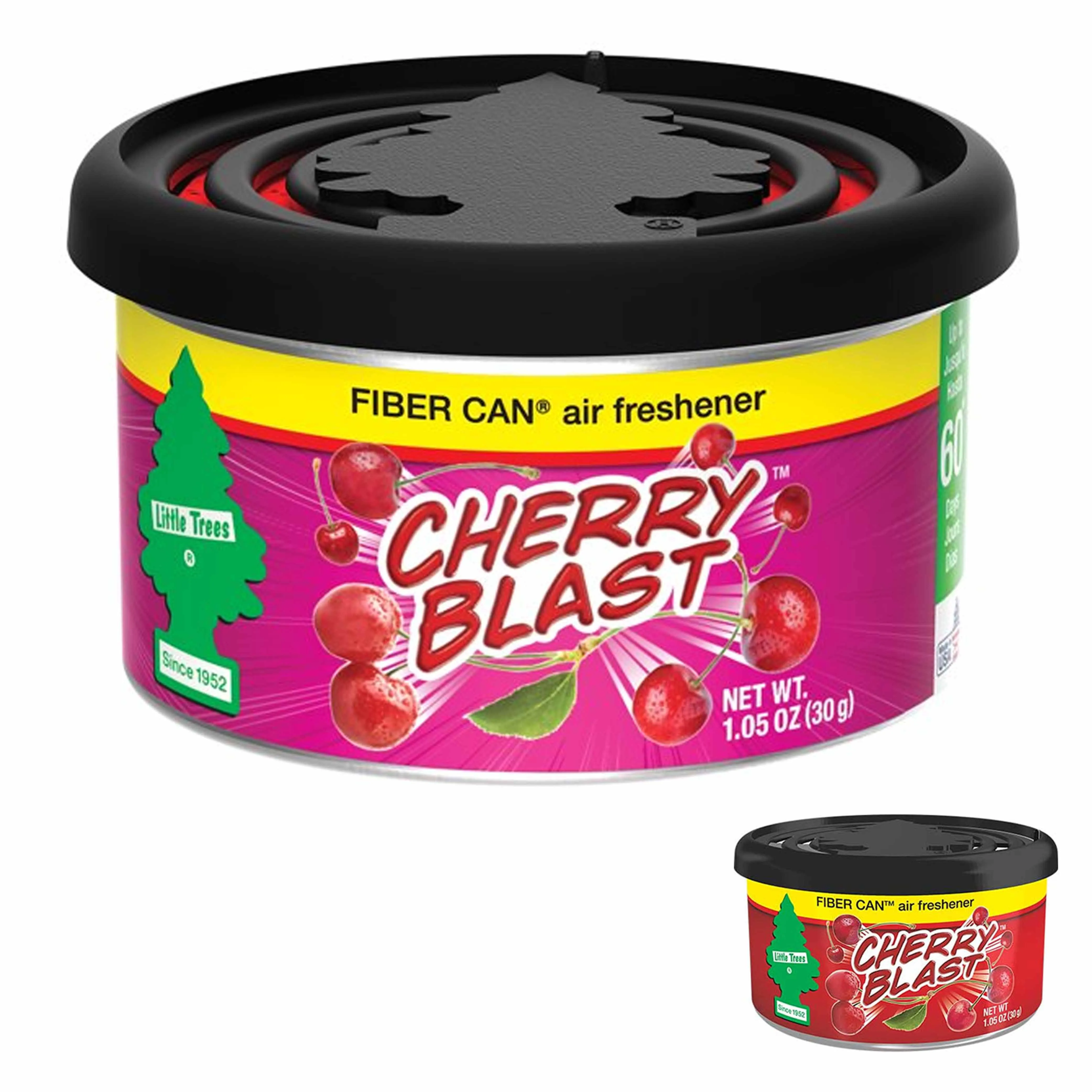 1 Little Trees Fiber Can Air Freshener Cherry Blast Scent Home Office Car Aroma