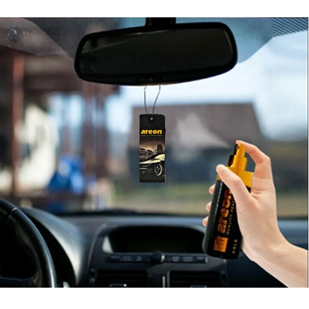 2 Areon Premium Air Freshener Gold Scent Luxury Car Perfume Long Lasting 50ml