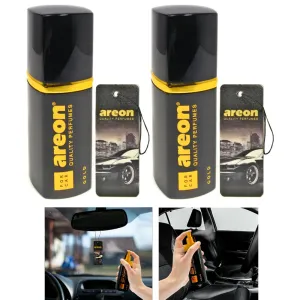 2 Areon Premium Air Freshener Gold Scent Luxury Car Perfume Long Lasting 50ml