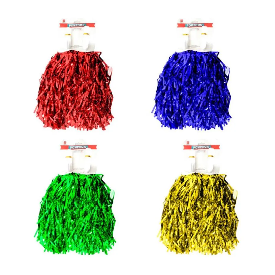 2 Pack Pom Poms Various Colours