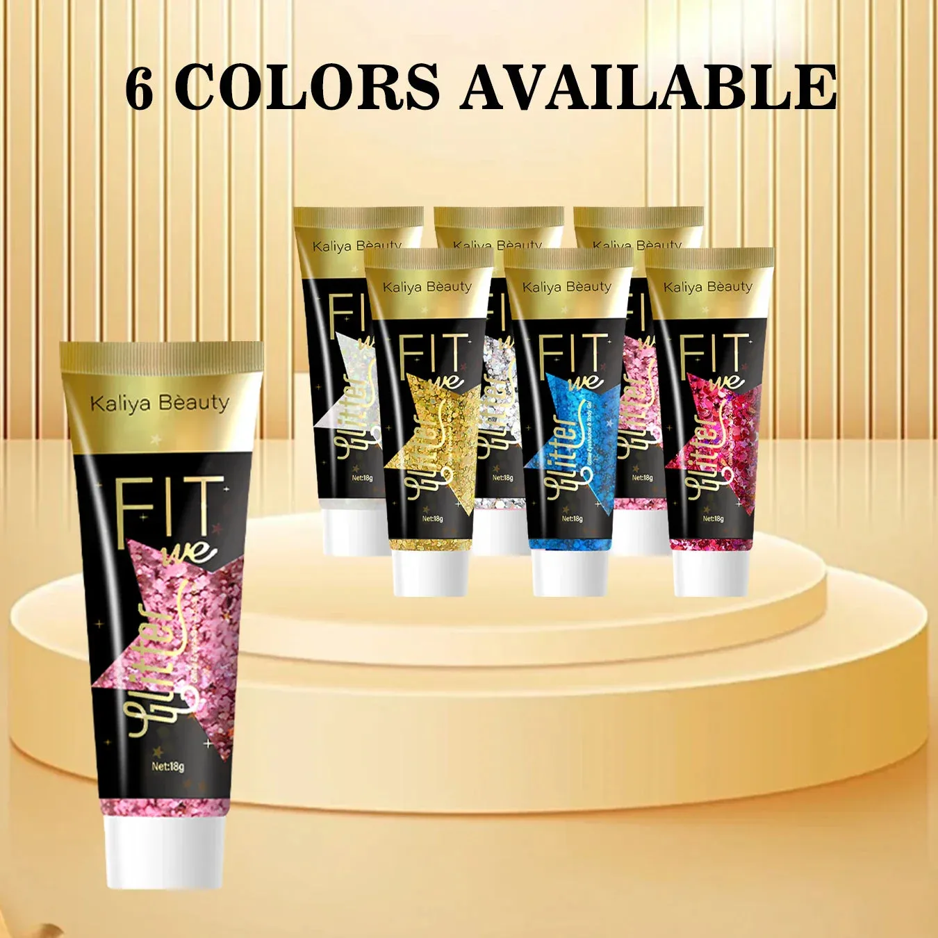 6 Glitter Gel For Face Hair & Stage Long Lasting Sparkle & Wash