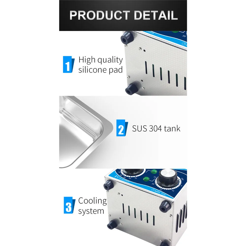6.5L Digital Ultrasonic Cleaner | Jewelry & Parts Cleaning | Ultra Sonic Bath with Degas Function