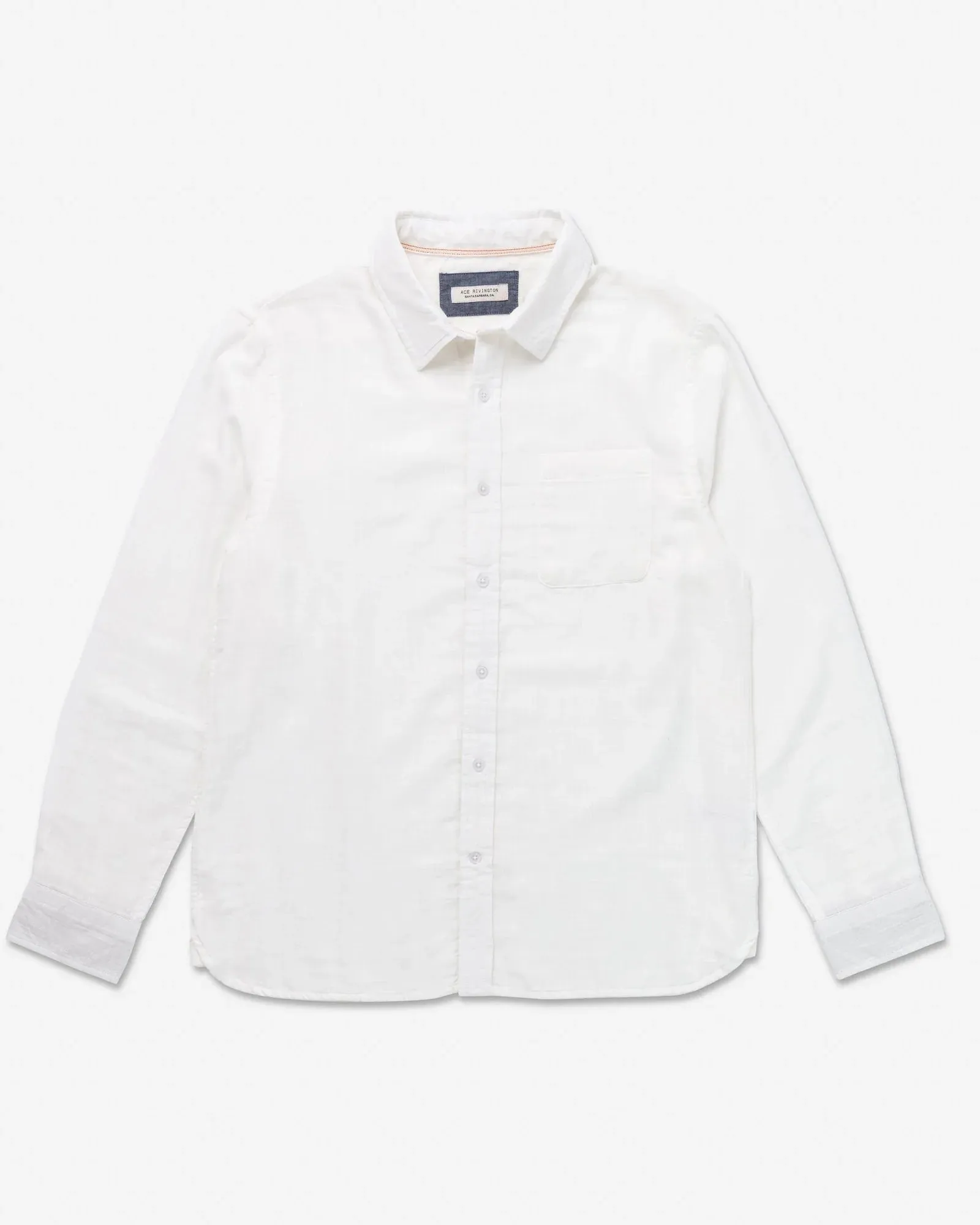 Ace Rivington Double Gauze Long Sleeve Tailored Shirt - Chalk