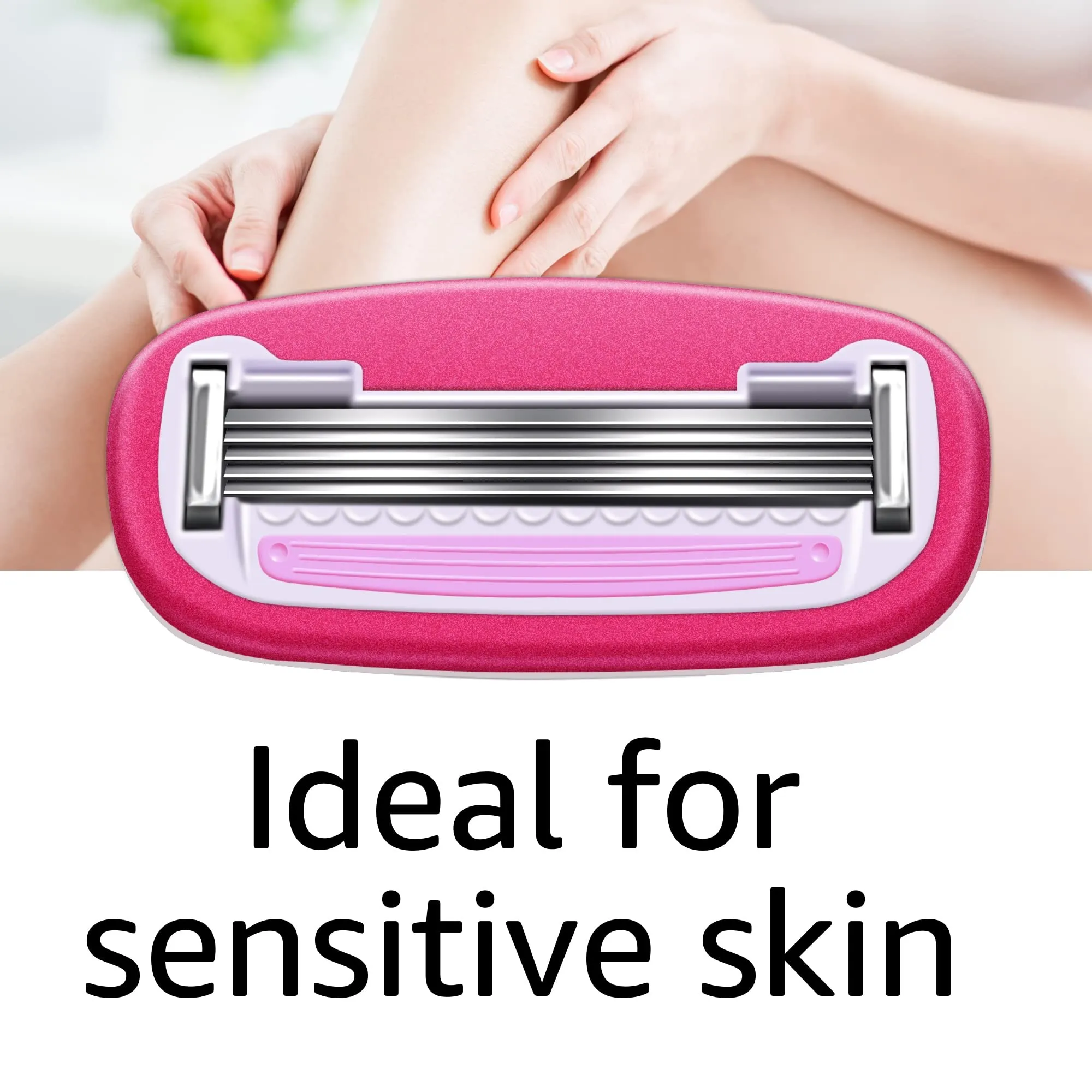 Amazon Basics Women's 5 Blade Razor Blades Refills, Fits Amazon Basics FITS System & Venus Handles, 6 Cartridges (Pack of 1)
