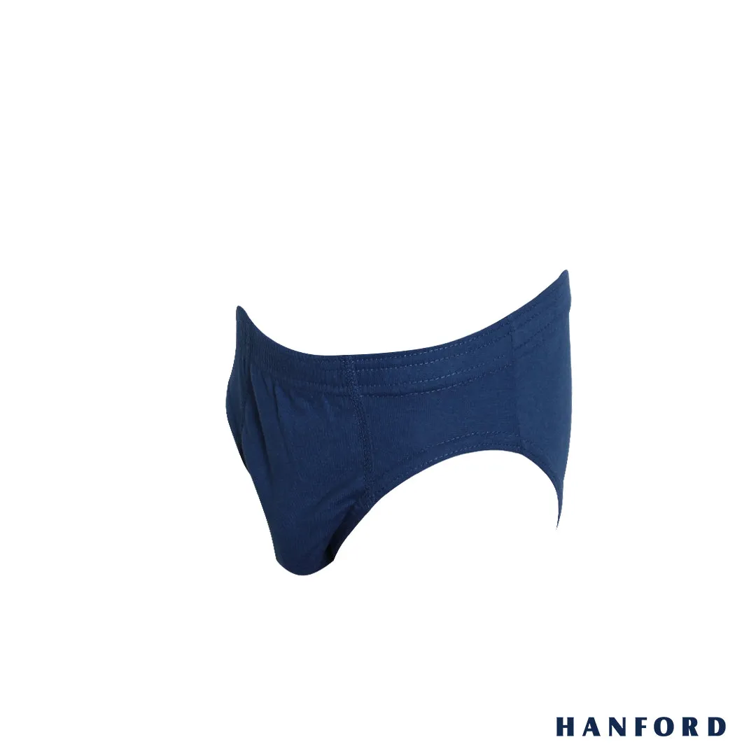 Hanford Kids/Teens Regular Cotton Briefs Inside Garter Noddy - 2 Plain Color/1 Stripe (3in1 Pack)