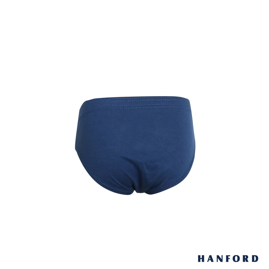 Hanford Kids/Teens Regular Cotton Briefs Inside Garter Noddy - 2 Plain Color/1 Stripe (3in1 Pack)