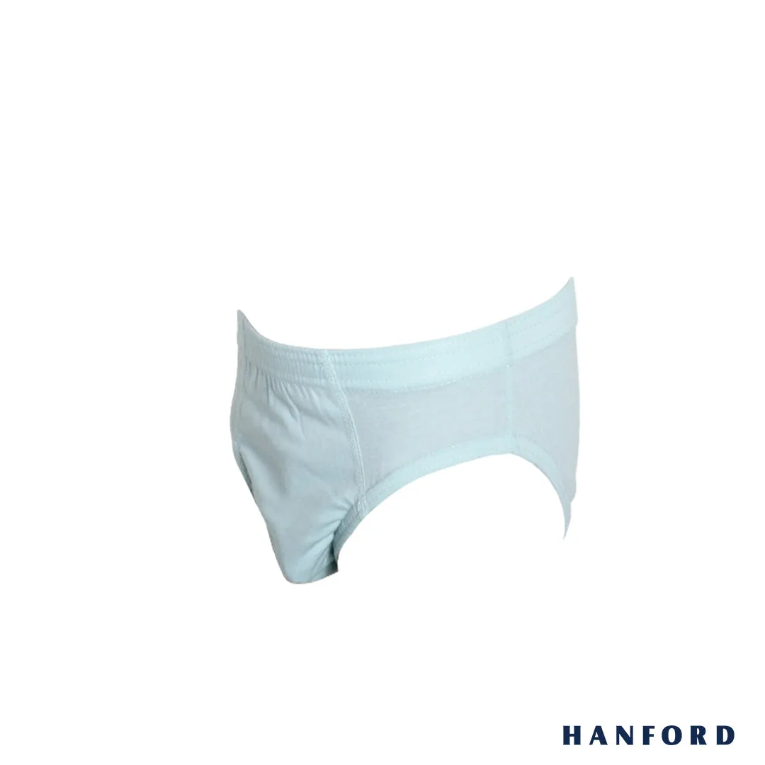 Hanford Kids/Teens Regular Cotton Briefs Inside Garter Noddy - 2 Plain Color/1 Stripe (3in1 Pack)