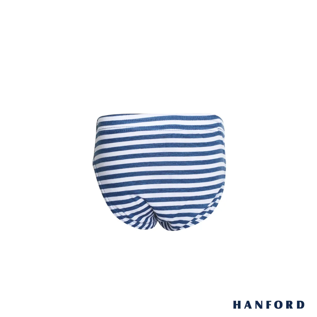 Hanford Kids/Teens Regular Cotton Briefs Inside Garter Noddy - 2 Plain Color/1 Stripe (3in1 Pack)