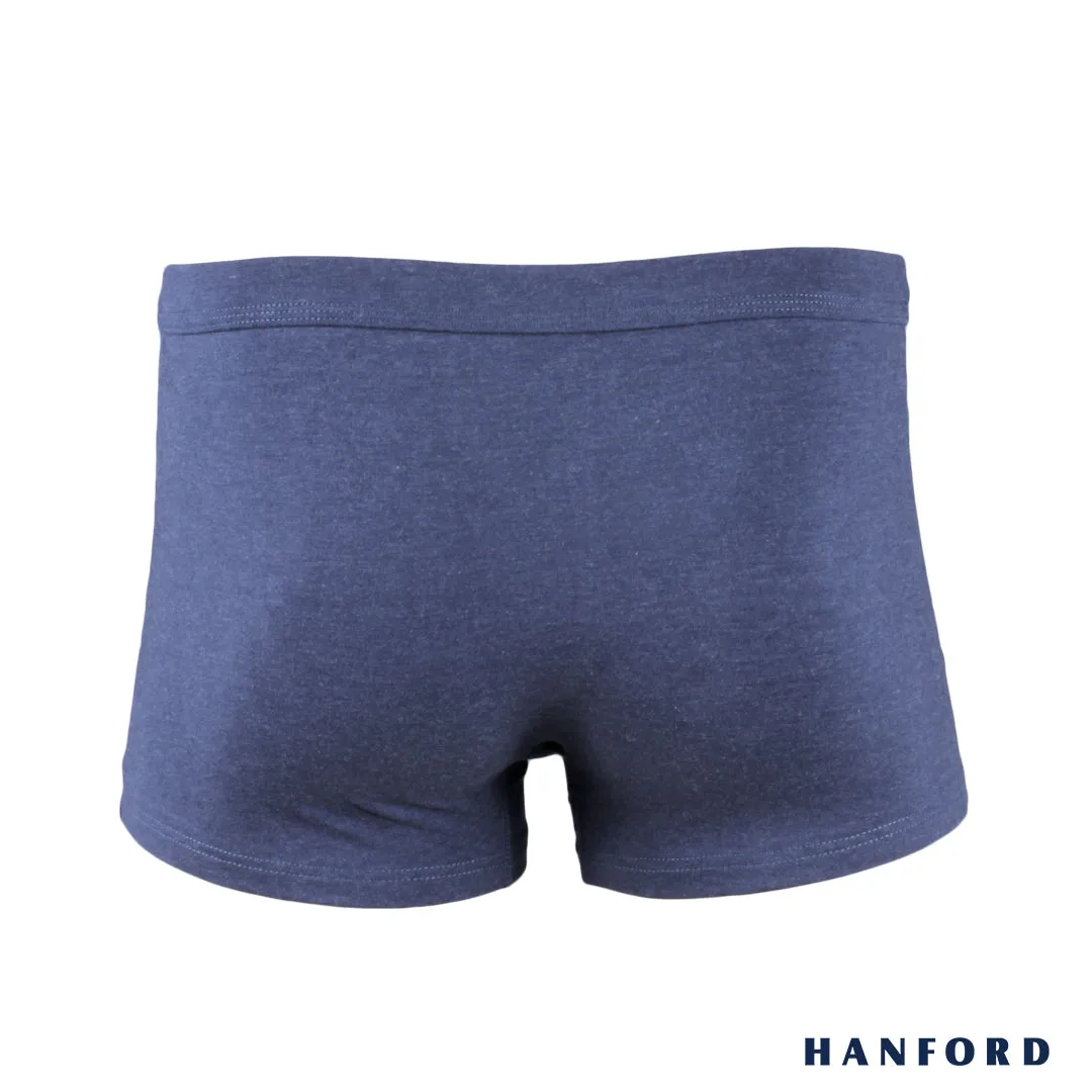 Hanford Men Cotton Melange w/ Spandex Inside Garter Boxer Briefs - Braxx/Navy (Single Pack)
