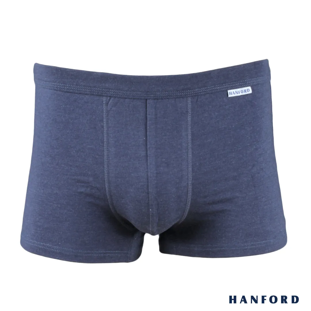 Hanford Men Cotton Melange w/ Spandex Inside Garter Boxer Briefs - Braxx/Navy (Single Pack)