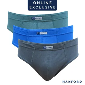 Hanford Men Regular Cotton Briefs Inside Garter Jet/Jax - Assorted (3in1 Pack)