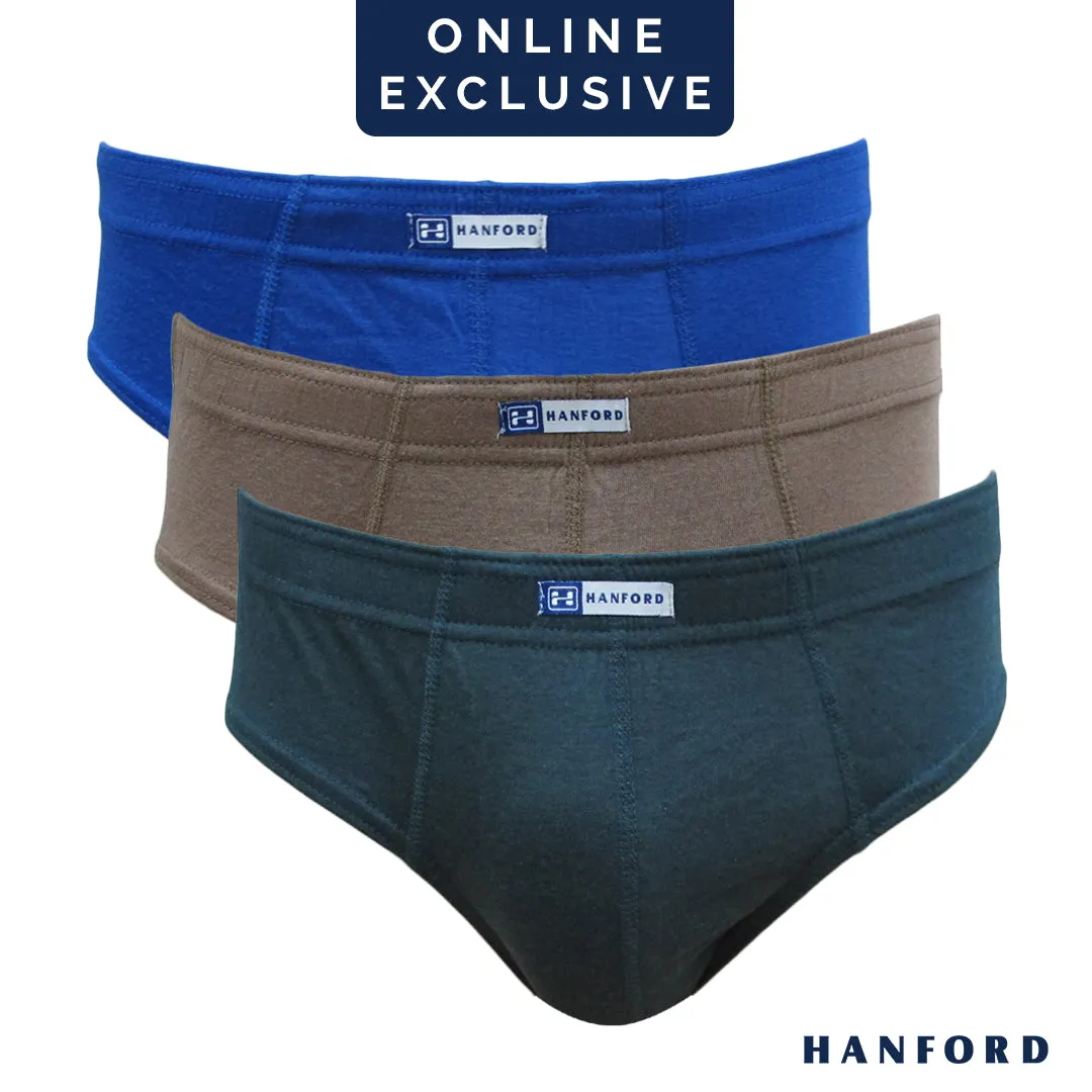 Hanford Men Regular Cotton Briefs Inside Garter Jet/Jax - Assorted (3in1 Pack)