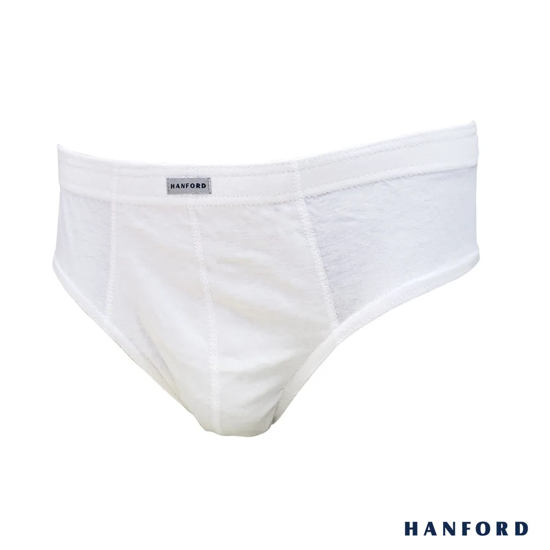 Hanford Men Regular Cotton Briefs Inside Garter V303 - White (3in1 Pack)