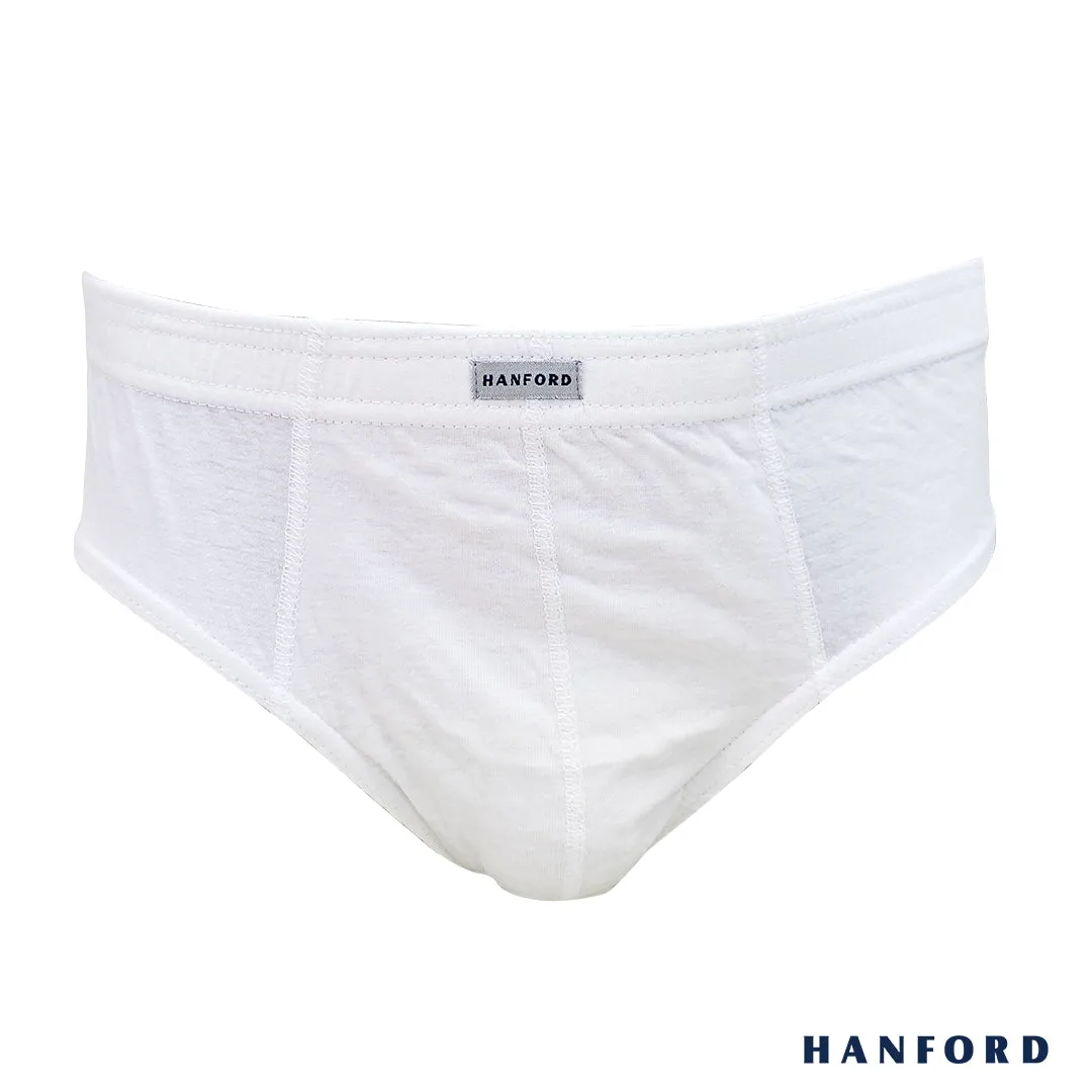Hanford Men Regular Cotton Briefs Inside Garter V303 - White (3in1 Pack)