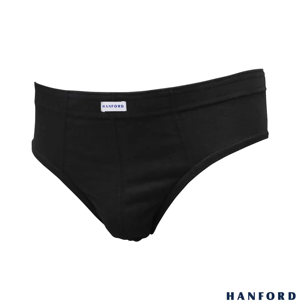Hanford Men Regular Cotton Briefs Inside Garter V313 - Black (3in1 Pack)