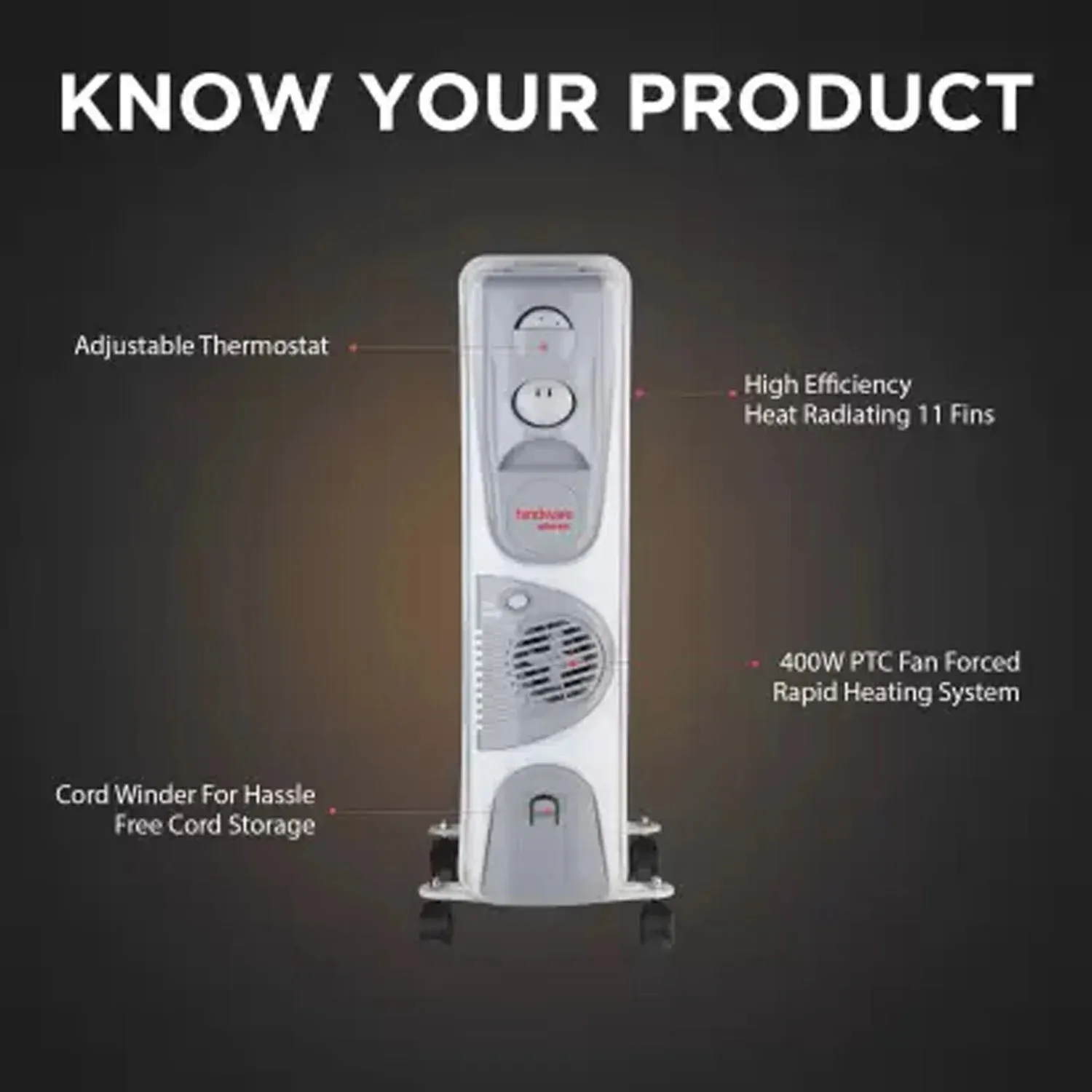 Hindware Salome 09 Fin OFR Oil Filled Room Heater