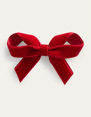 Large Bow Hair Clip-Brilliant Red