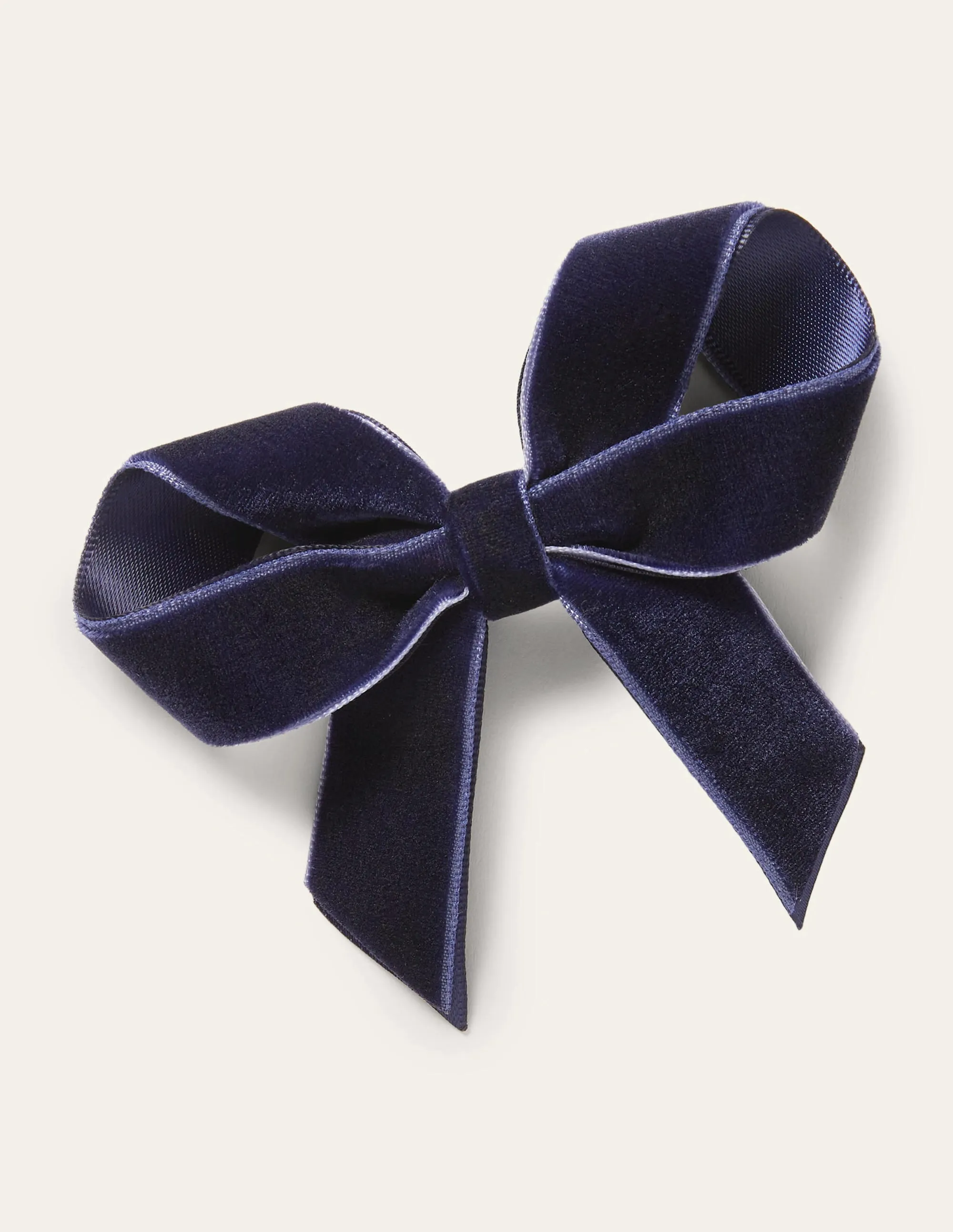 Large Bow Hair Clip-College Navy