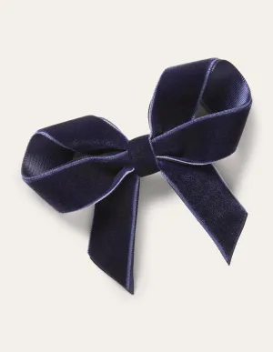 Large Bow Hair Clip-College Navy