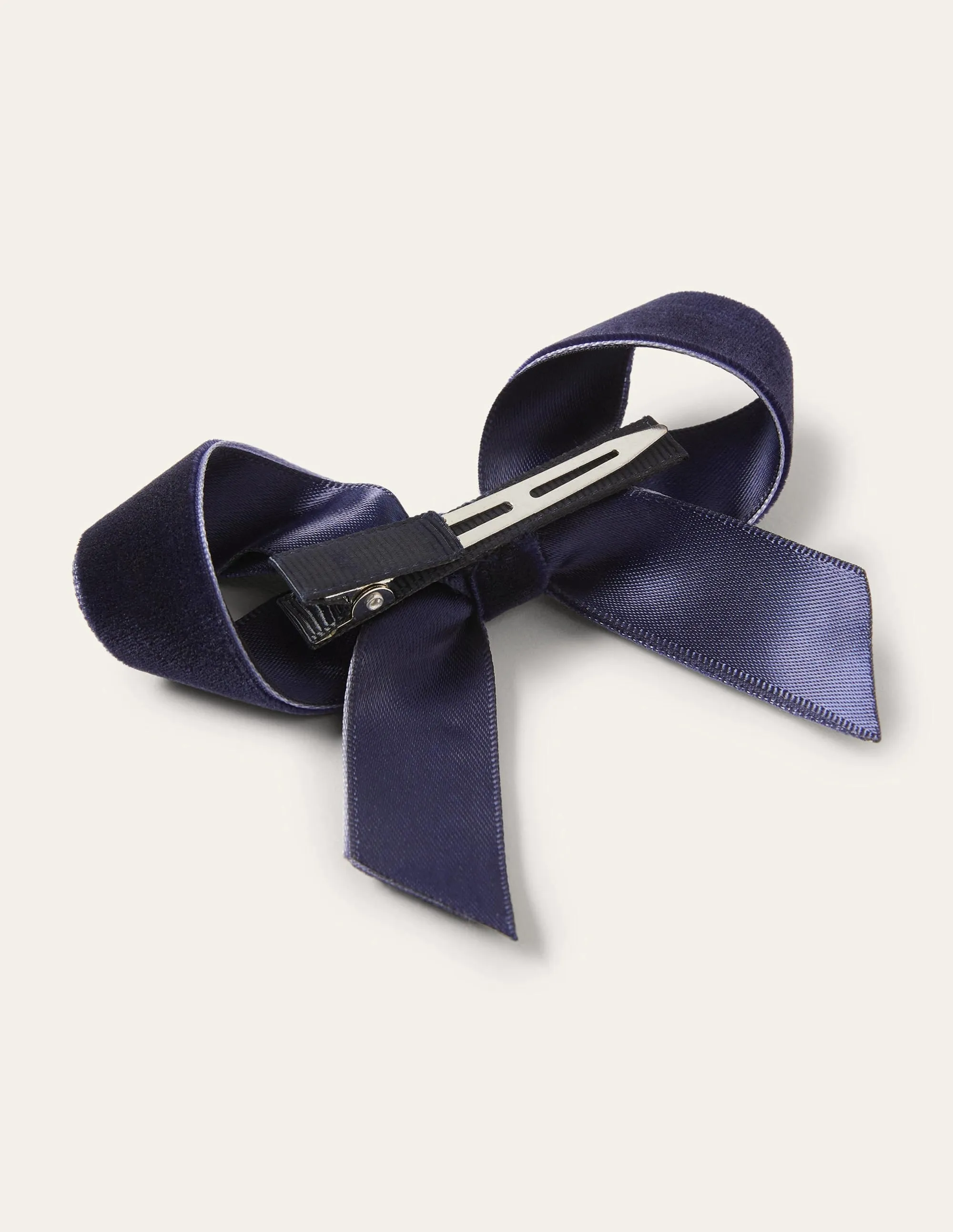Large Bow Hair Clip-College Navy