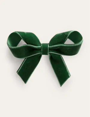 Large Bow Hair Clip-Rich Emerald