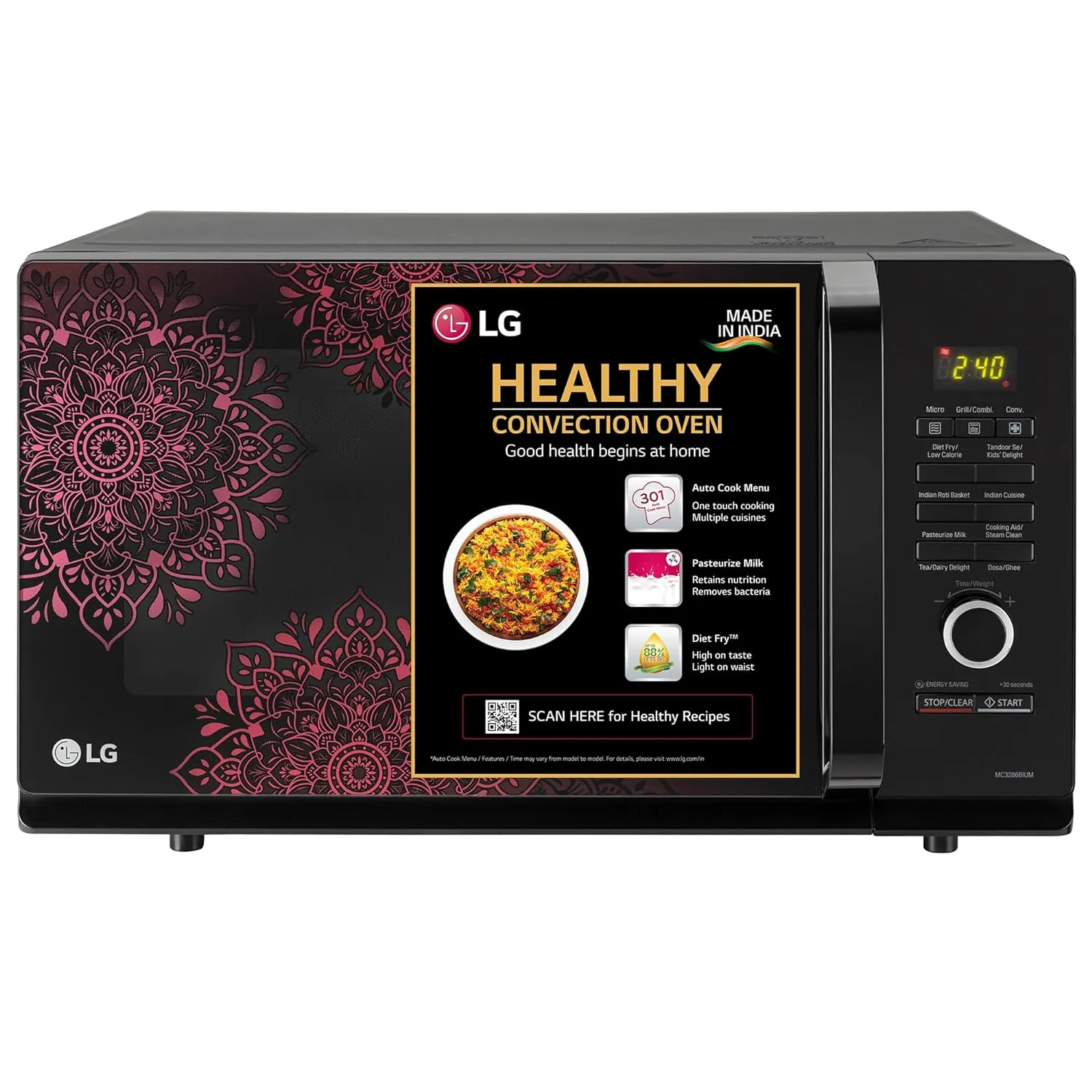 LG MC3286BIUM 32 L Convection Microwave Oven ( Black, Diet Fry, 360 Motorised Rotisserie)