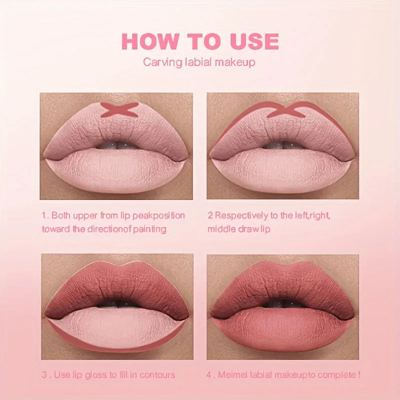 Matte Lip Liner Pencil Set Waterproof Long Lasting