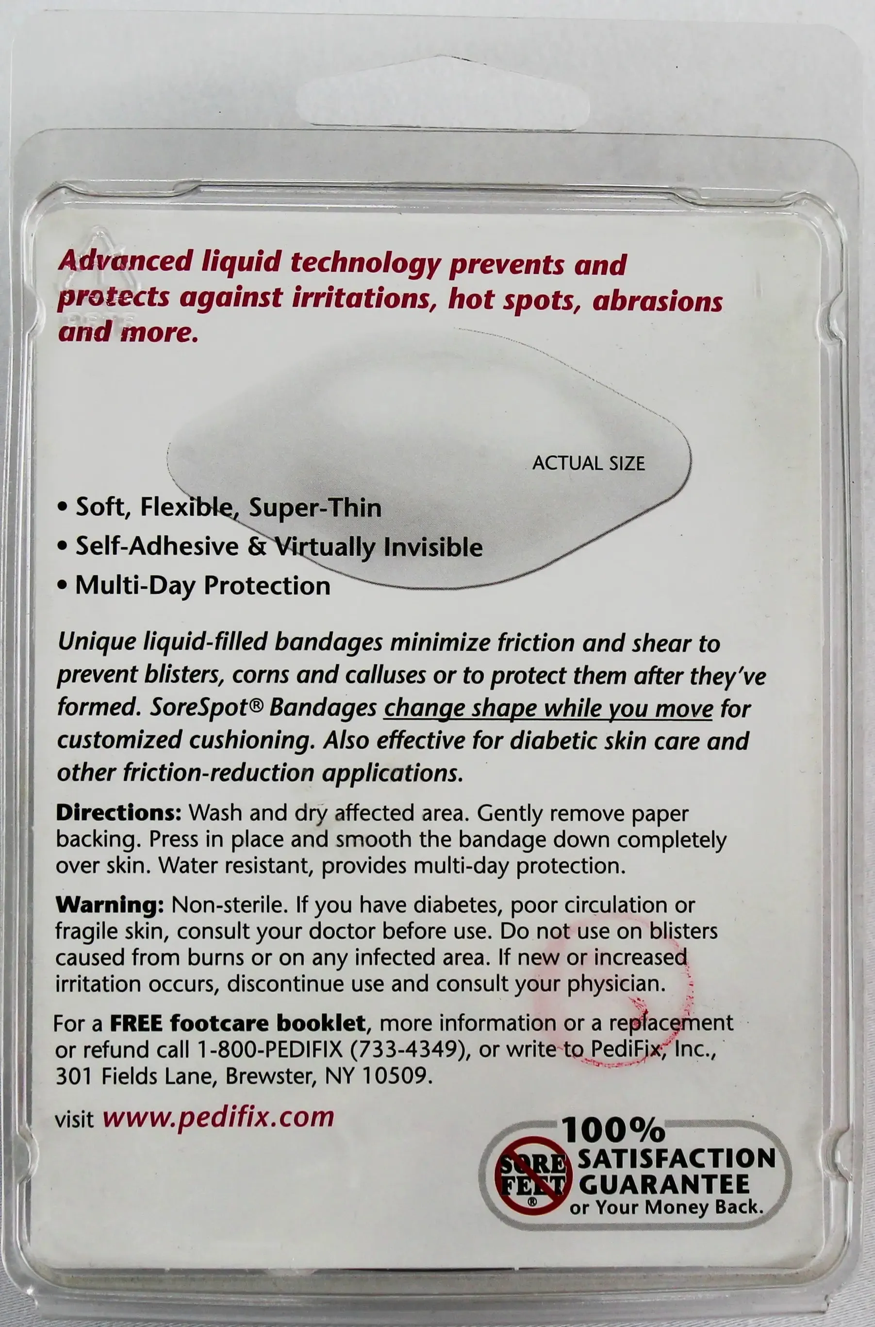 PediFix SoreSpot Bandages  Ultra-Thin Relief for Friction & Skin Irritation