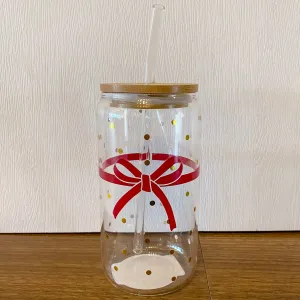 Red Bow Glass Tumbler