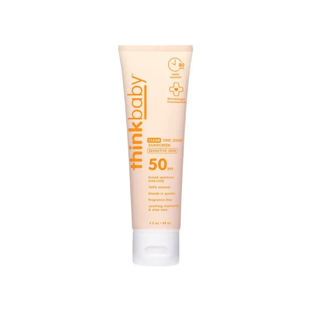 Thinkbaby Clear Zinc Sunscreen for Sensitive Skin SPF 50 - 3oz